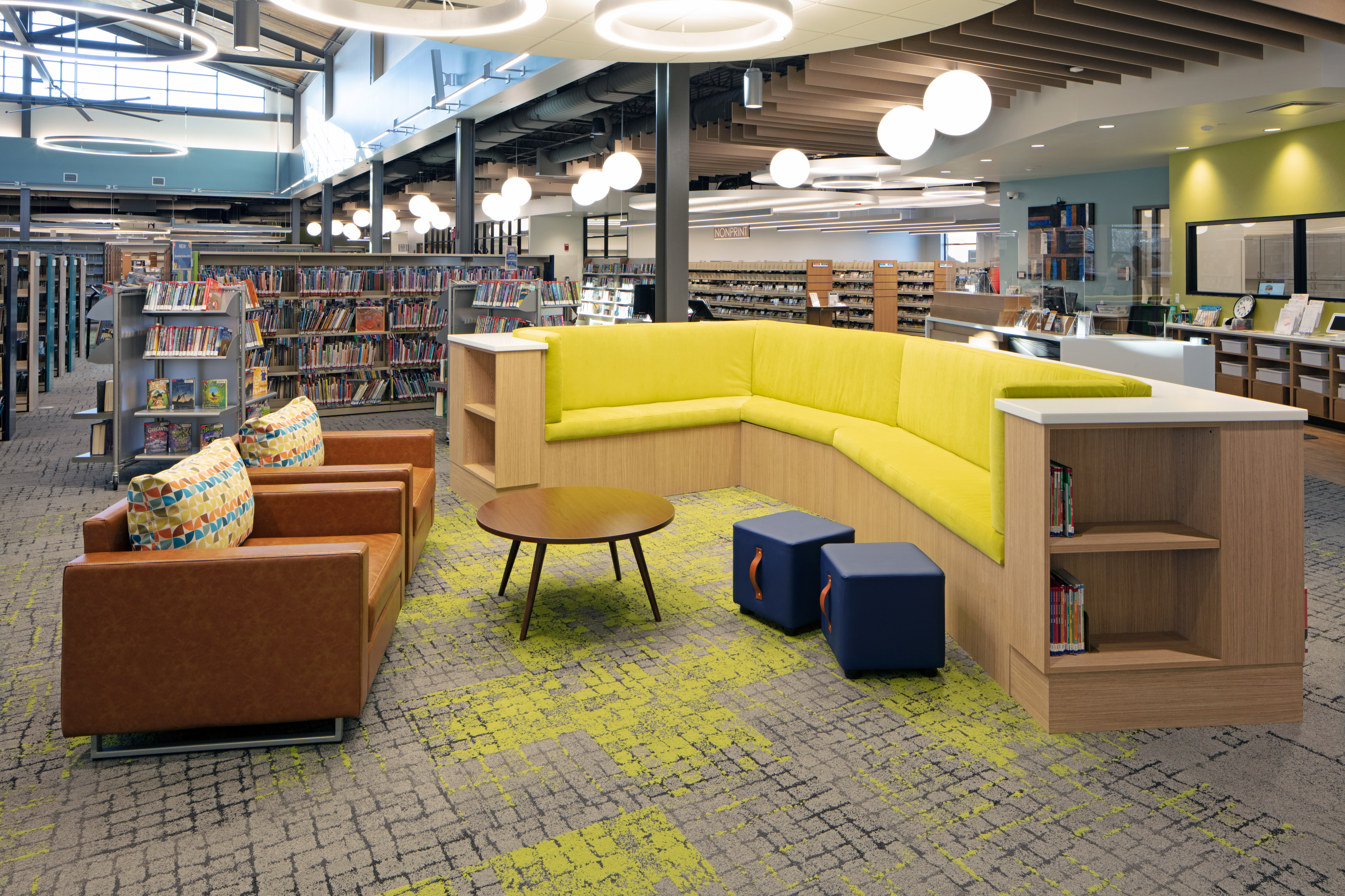 Cortina's Florence vintage leather on National's Collette seating designed by Derek Schweikarth